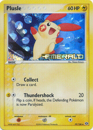 Plusle (39/106) (Stamped) [EX: Emerald] | I Want That Stuff Brandon