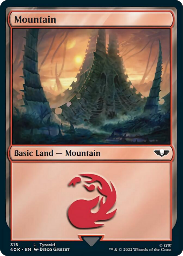 Mountain (315) (Surge Foil) [Warhammer 40,000] | I Want That Stuff Brandon