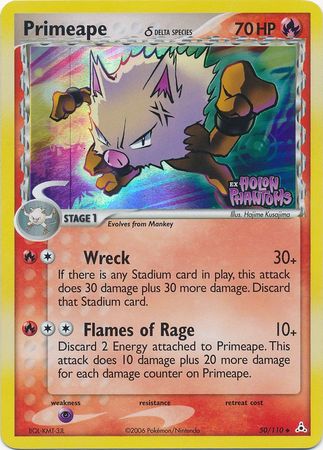 Primeape (50/110) (Delta Species) (Stamped) [EX: Holon Phantoms] | I Want That Stuff Brandon