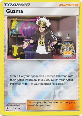 Guzma (115/147) (League Promo) [Sun & Moon: Burning Shadows] | I Want That Stuff Brandon