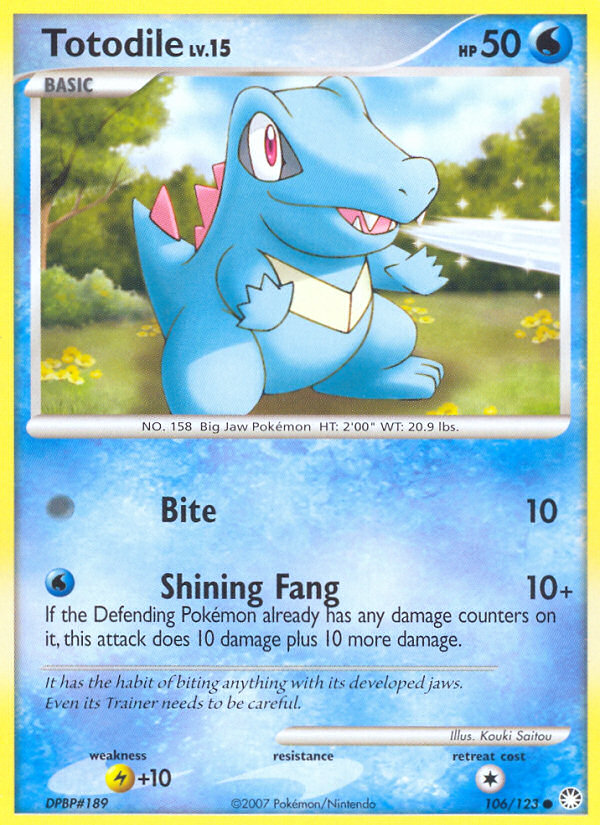 Totodile (106/123) [Diamond & Pearl: Mysterious Treasures] | I Want That Stuff Brandon