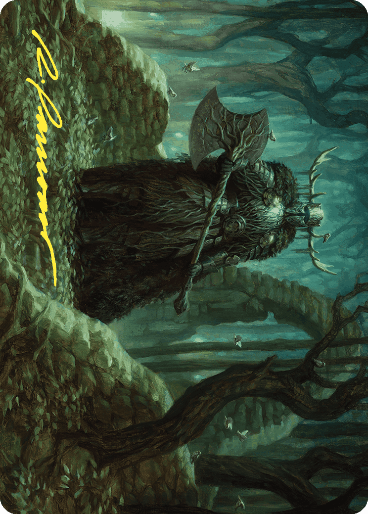 Mosswood Dreadknight Art Card (Gold-Stamped Signature) [Wilds of Eldraine Art Series] | I Want That Stuff Brandon
