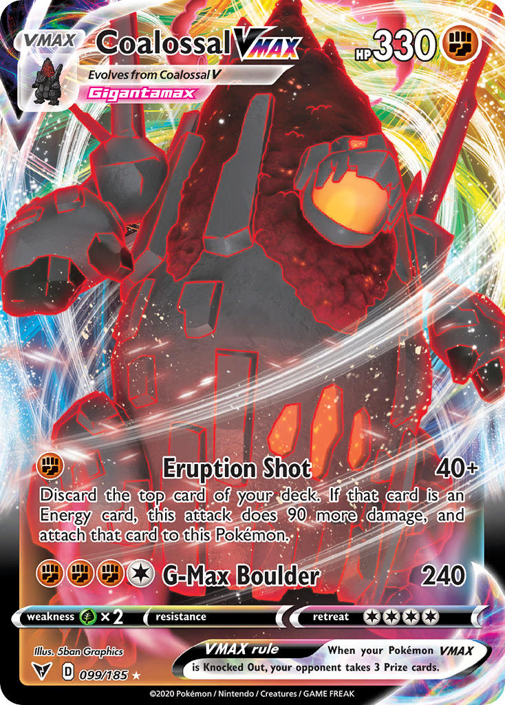 Coalossal VMAX (099/185) [Sword & Shield: Vivid Voltage] | I Want That Stuff Brandon