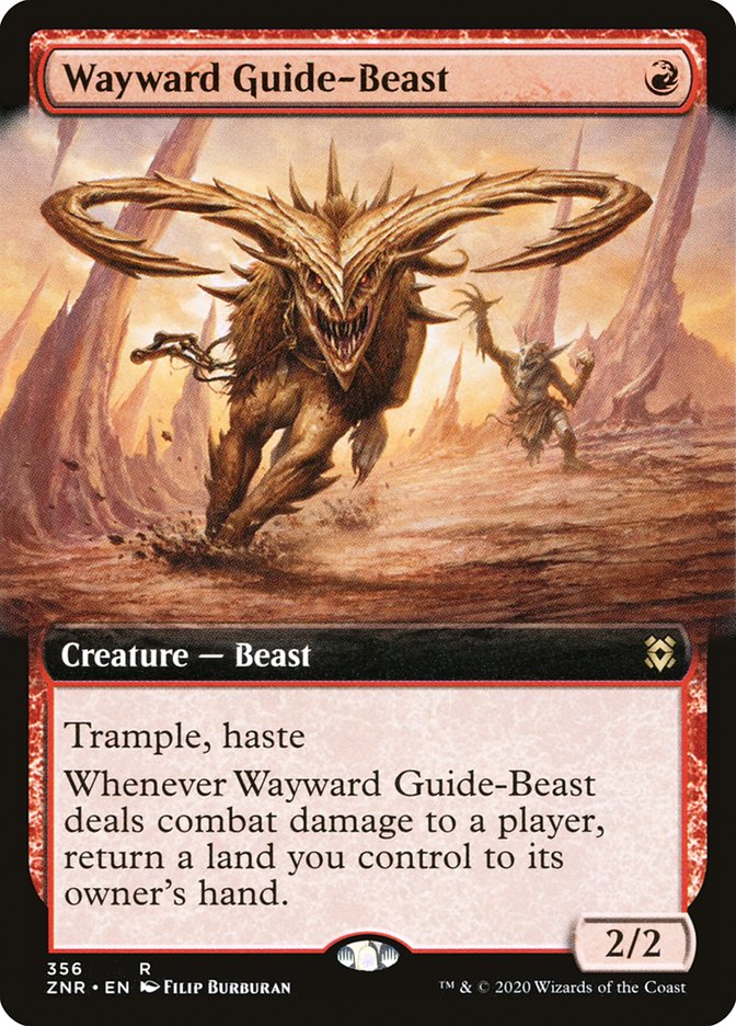 Wayward Guide-Beast (Extended Art) [Zendikar Rising] | I Want That Stuff Brandon