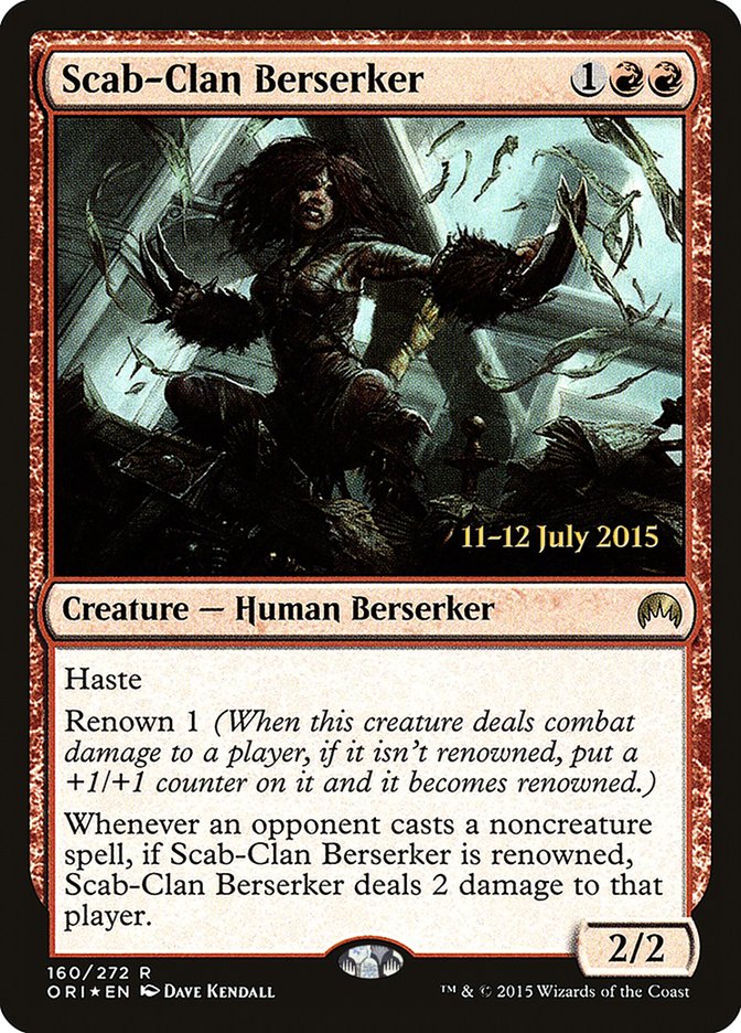 Scab-Clan Berserker [Magic Origins Prerelease Promos] | I Want That Stuff Brandon