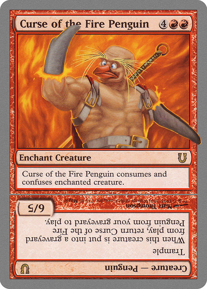 Curse of the Fire Penguin // Curse of the Fire Penguin Creature [Unhinged] | I Want That Stuff Brandon