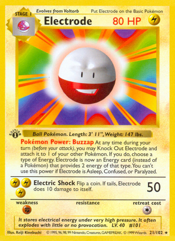 Electrode (21/102) (Shadowless) [Base Set 1st Edition] | I Want That Stuff Brandon