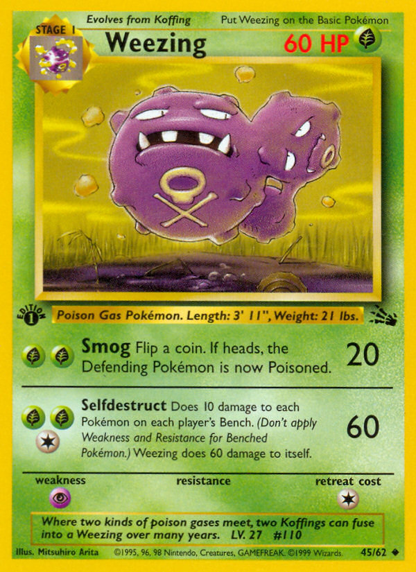 Weezing (45/62) [Fossil 1st Edition] | I Want That Stuff Brandon