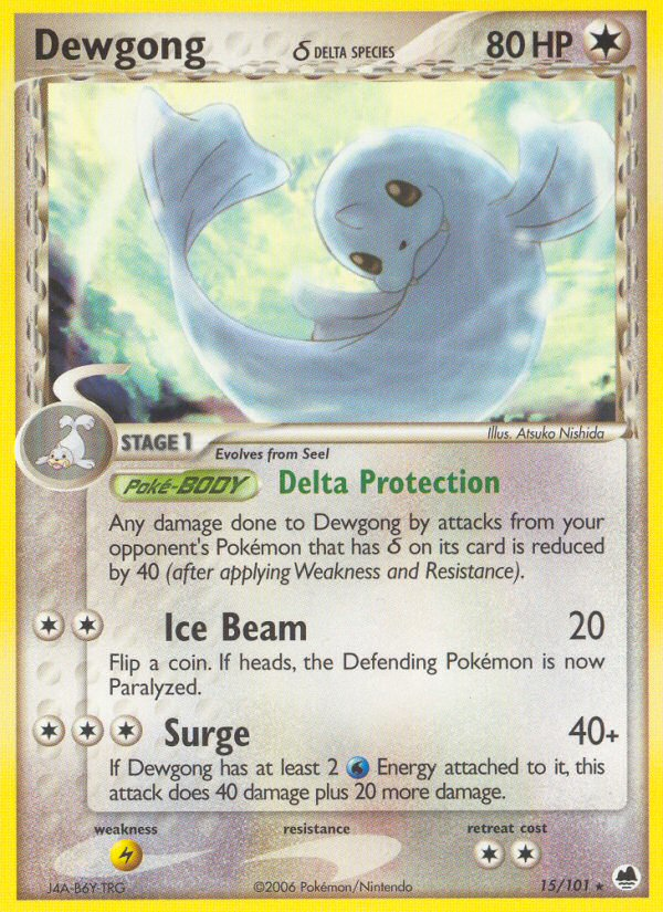 Dewgong (15/101) (Delta Species) [EX: Dragon Frontiers] | I Want That Stuff Brandon