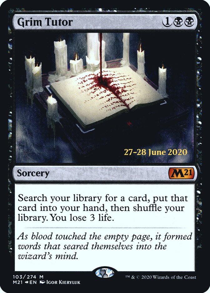 Grim Tutor [Core Set 2021 Prerelease Promos] | I Want That Stuff Brandon