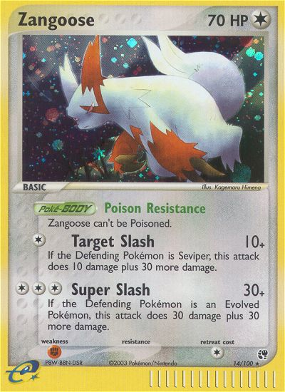 Zangoose (14/100) [EX: Sandstorm] | I Want That Stuff Brandon