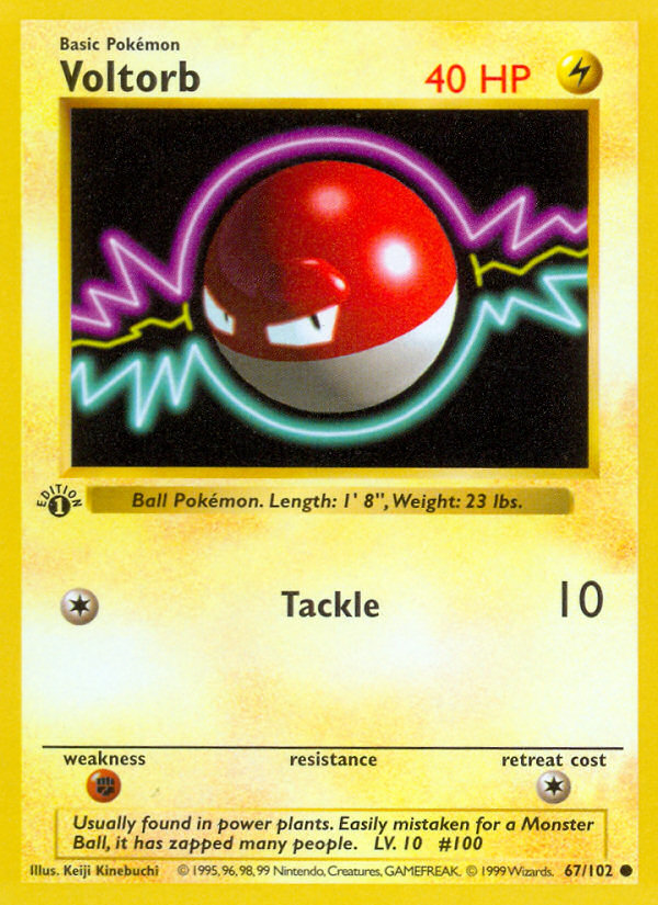 Voltorb (67/102) (Shadowless) [Base Set 1st Edition] | I Want That Stuff Brandon