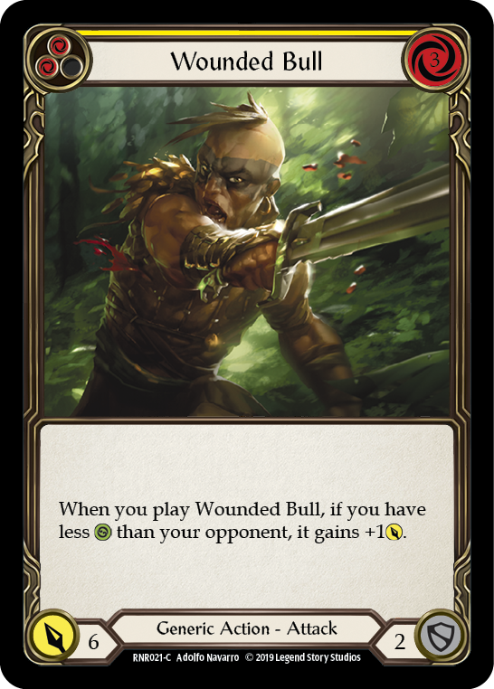 Wounded Bull (Yellow) [RNR021-C] (Rhinar Hero Deck)  1st Edition Normal | I Want That Stuff Brandon