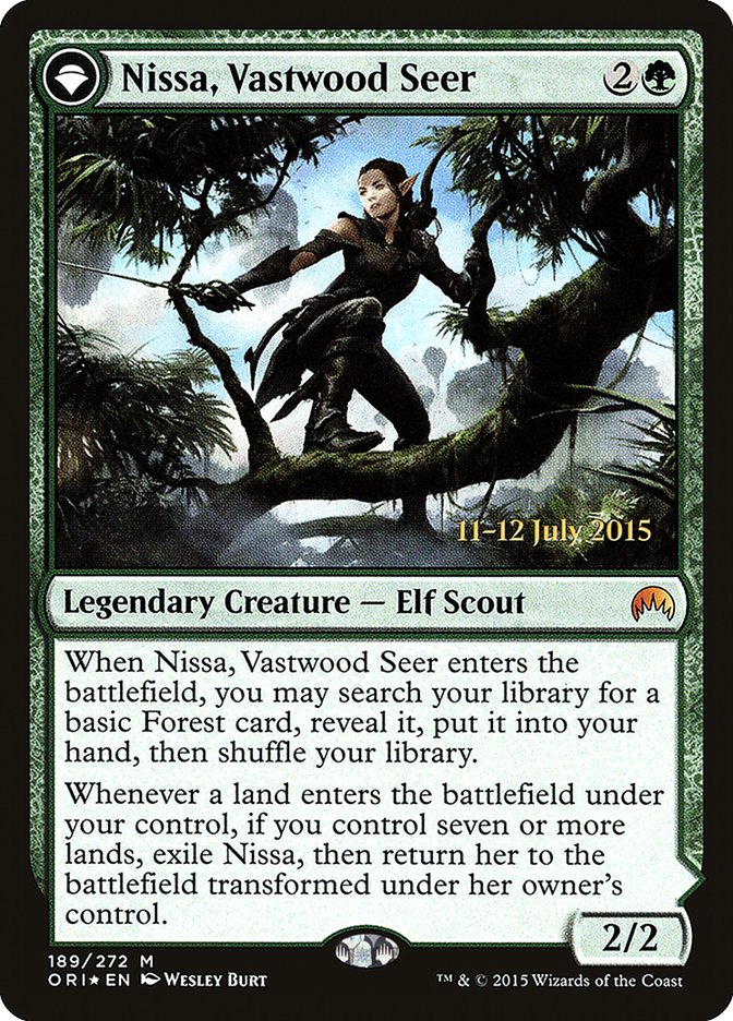 Nissa, Vastwood Seer // Nissa, Sage Animist [Magic Origins Prerelease Promos] | I Want That Stuff Brandon