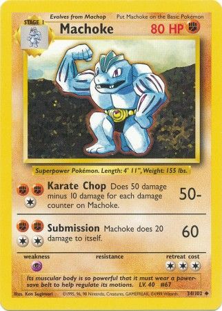 Machoke (34/102) [Base Set Unlimited] | I Want That Stuff Brandon