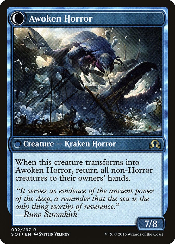 Thing in the Ice // Awoken Horror [Shadows over Innistrad Prerelease Promos] | I Want That Stuff Brandon