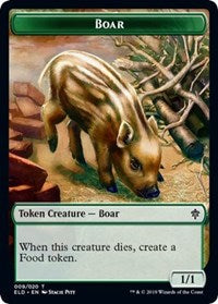 Boar // Food (17) Double-Sided Token [Throne of Eldraine Tokens] | I Want That Stuff Brandon