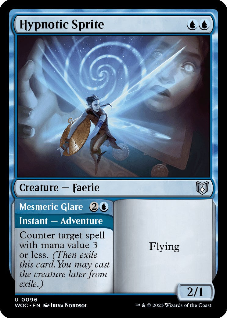 Hypnotic Sprite // Mesmeric Glare [Wilds of Eldraine Commander] | I Want That Stuff Brandon