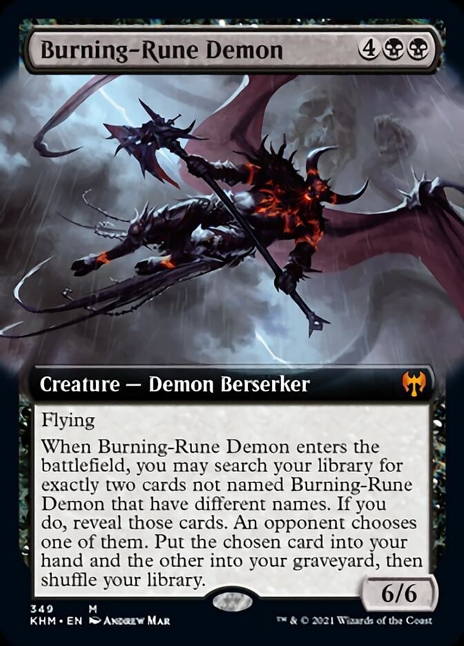 Burning-Rune Demon (Extended Art) [Kaldheim] | I Want That Stuff Brandon