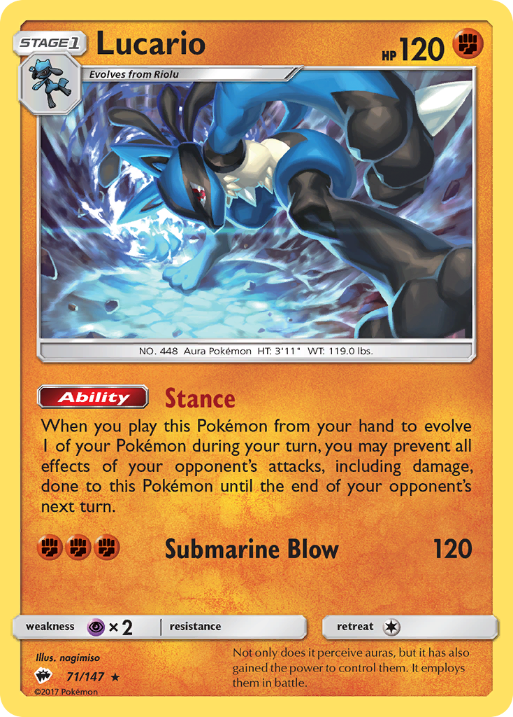 Lucario (71/147) [Sun & Moon: Burning Shadows] | I Want That Stuff Brandon