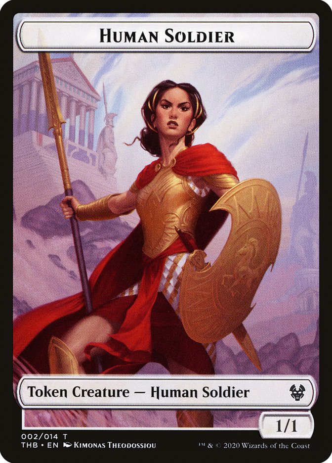 Goat // Human Soldier Double-Sided Token [Theros Beyond Death Tokens] | I Want That Stuff Brandon