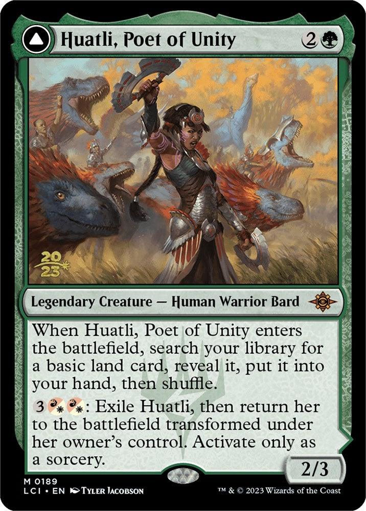Huatli, Poet of Unity // Roar of the Fifth People [The Lost Caverns of Ixalan Prerelease Cards] | I Want That Stuff Brandon