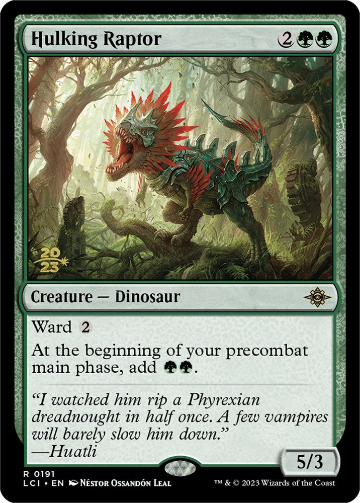 Hulking Raptor [The Lost Caverns of Ixalan Prerelease Cards] | I Want That Stuff Brandon