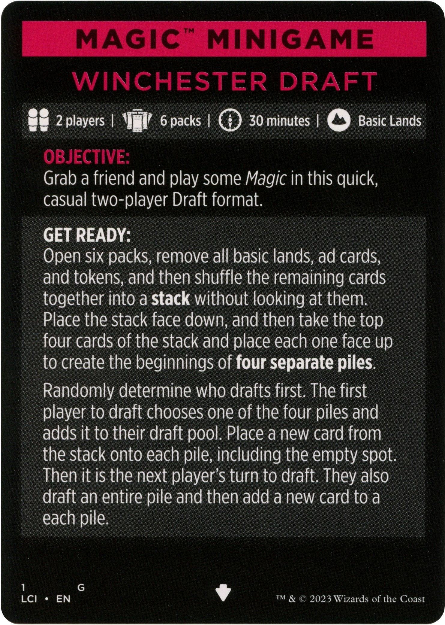 Winchester Draft (Magic Minigame) [The Lost Caverns of Ixalan Minigame] | I Want That Stuff Brandon