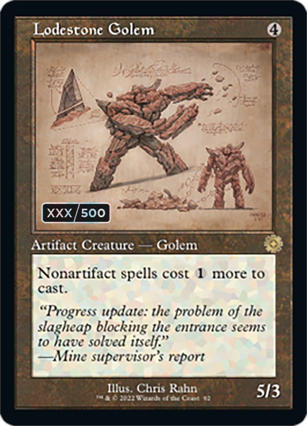 Lodestone Golem (Retro Schematic) (Serialized) [The Brothers' War Retro Artifacts] | I Want That Stuff Brandon