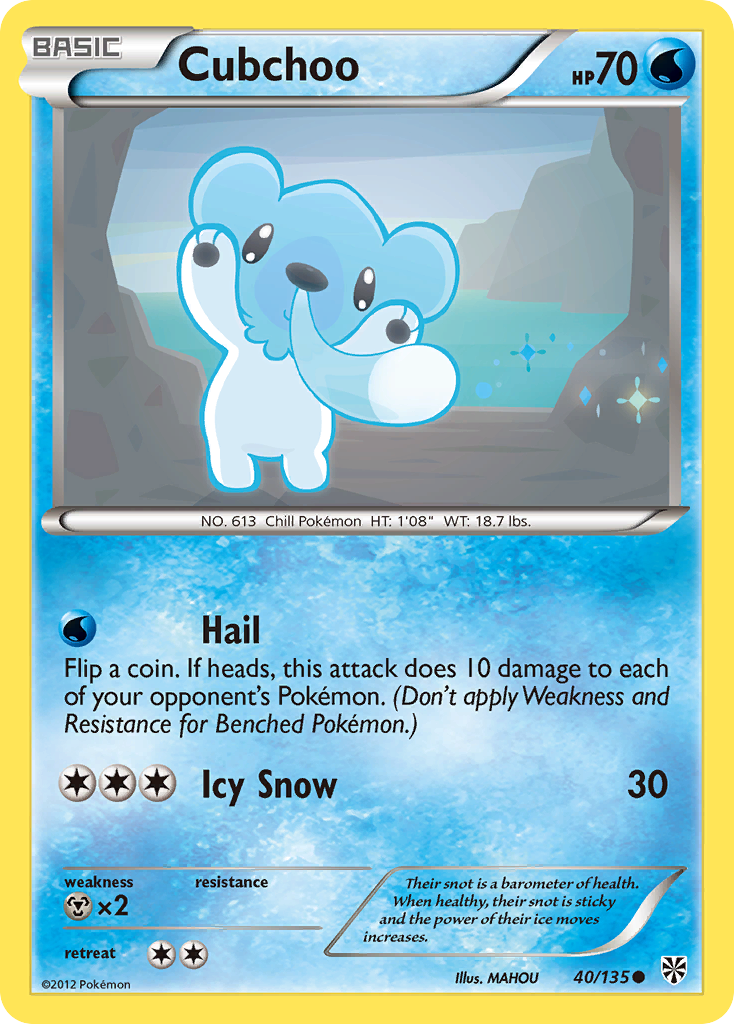 Cubchoo (40/135) [Black & White: Plasma Storm] | I Want That Stuff Brandon