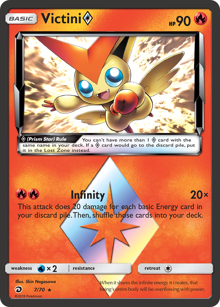 Victini (7/70) (Prism Star) [Sun & Moon: Dragon Majesty] | I Want That Stuff Brandon