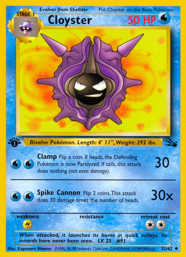 Cloyster (32/62) [Fossil 1st Edition] | I Want That Stuff Brandon