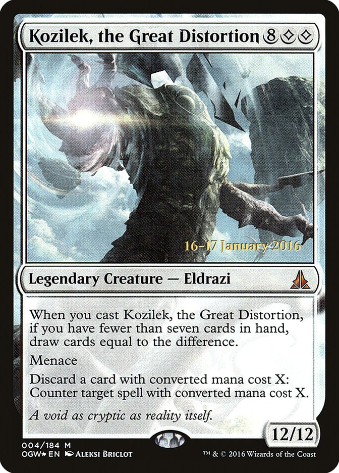 Kozilek, the Great Distortion [Oath of the Gatewatch Prerelease Promos] | I Want That Stuff Brandon