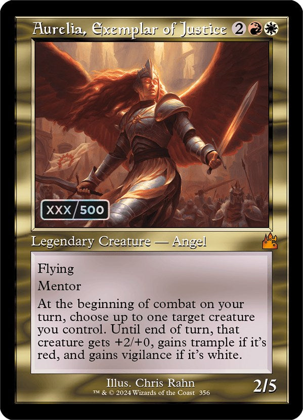 Aurelia, Exemplar of Justice (Retro) (Serialized) [Ravnica Remastered] | I Want That Stuff Brandon