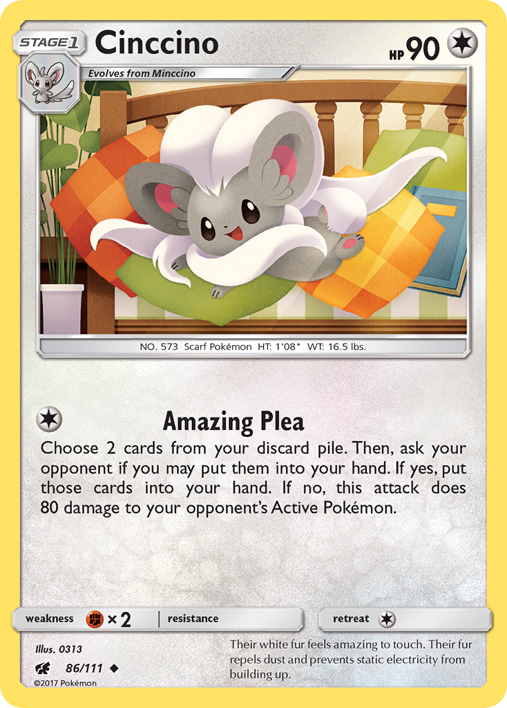 Cinccino (86/111) [Sun & Moon: Crimson Invasion] | I Want That Stuff Brandon