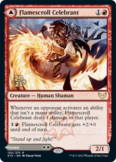 Flamescroll Celebrant // Revel in Silence [Strixhaven: School of Mages Prerelease Promos] | I Want That Stuff Brandon