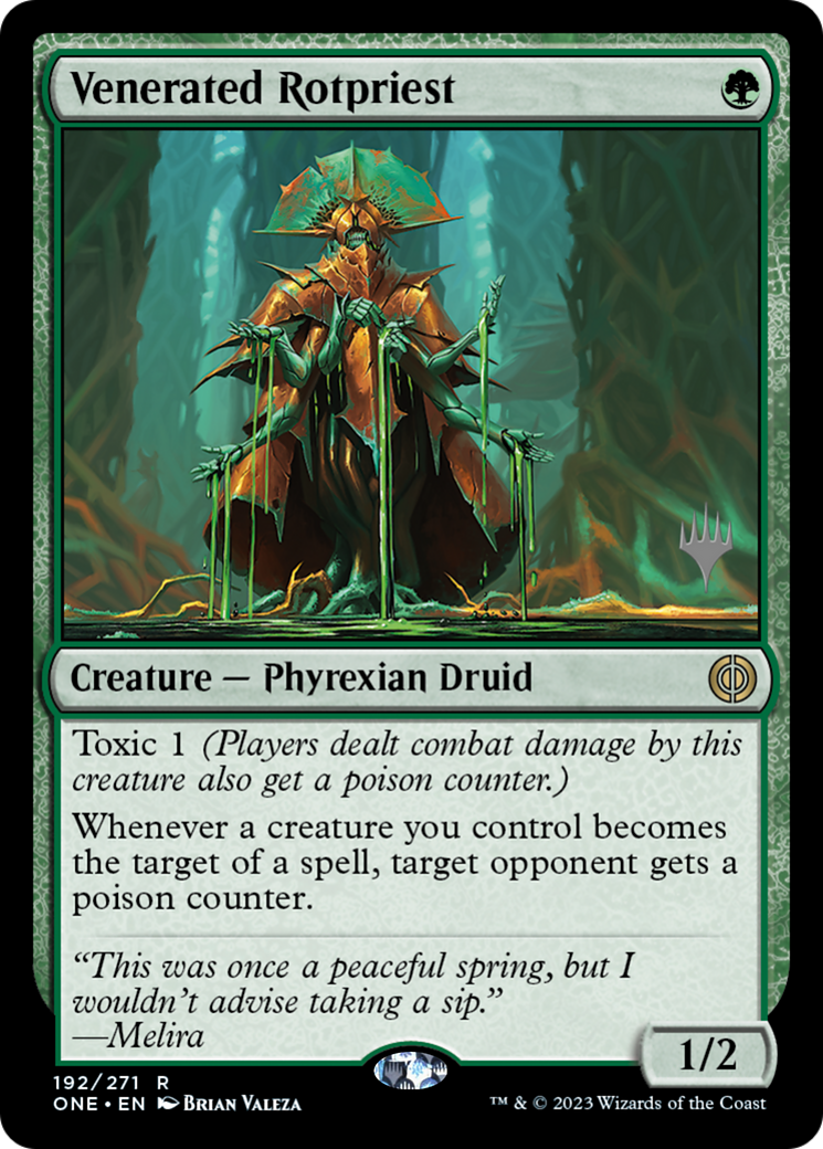 Venerated Rotpriest (Promo Pack) [Phyrexia: All Will Be One Promos] | I Want That Stuff Brandon