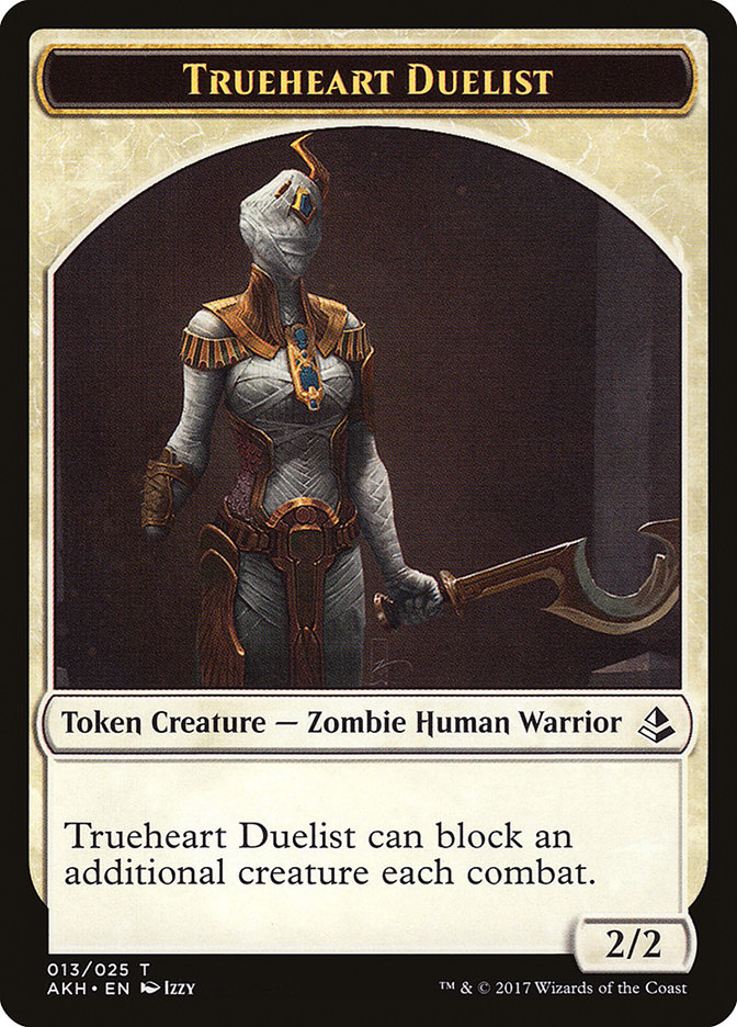 Zombie // Trueheart Duelist Double-Sided Token [Amonkhet Tokens] | I Want That Stuff Brandon