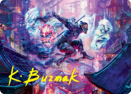 Thousand-Faced Shadow Art Card (Gold-Stamped Signature) [Kamigawa: Neon Dynasty Art Series] | I Want That Stuff Brandon