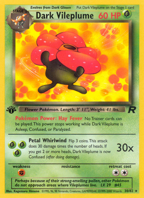 Dark Vileplume (30/82) [Team Rocket 1st Edition] | I Want That Stuff Brandon