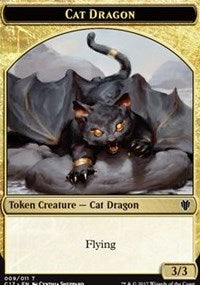 Cat Dragon // Dragon (006) Double-Sided Token [Commander 2017 Tokens] | I Want That Stuff Brandon