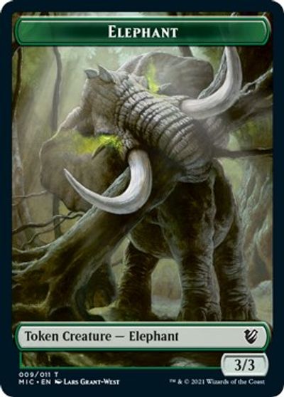 Elephant // Spirit Double-Sided Token [Innistrad: Midnight Hunt Commander Tokens] | I Want That Stuff Brandon