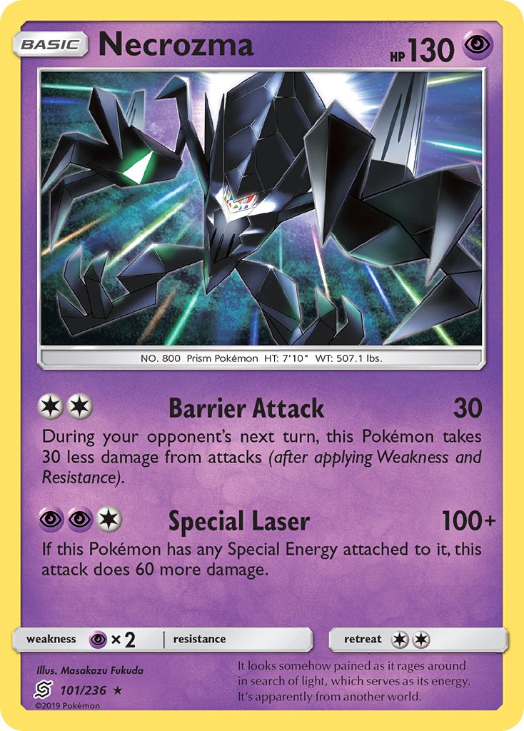 Necrozma (101/236) (Cracked Ice Holo) (Theme Deck Exclusive) [Sun & Moon: Unified Minds] | I Want That Stuff Brandon