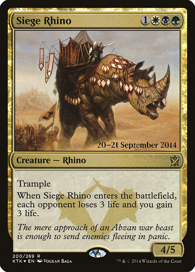 Siege Rhino [Khans of Tarkir Prerelease Promos] | I Want That Stuff Brandon