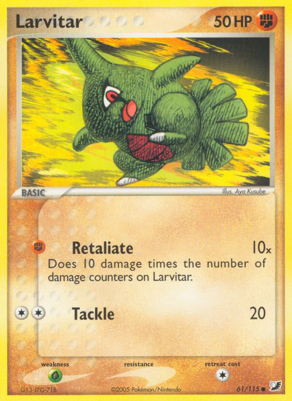 Larvitar (61/115) [EX: Unseen Forces] | I Want That Stuff Brandon