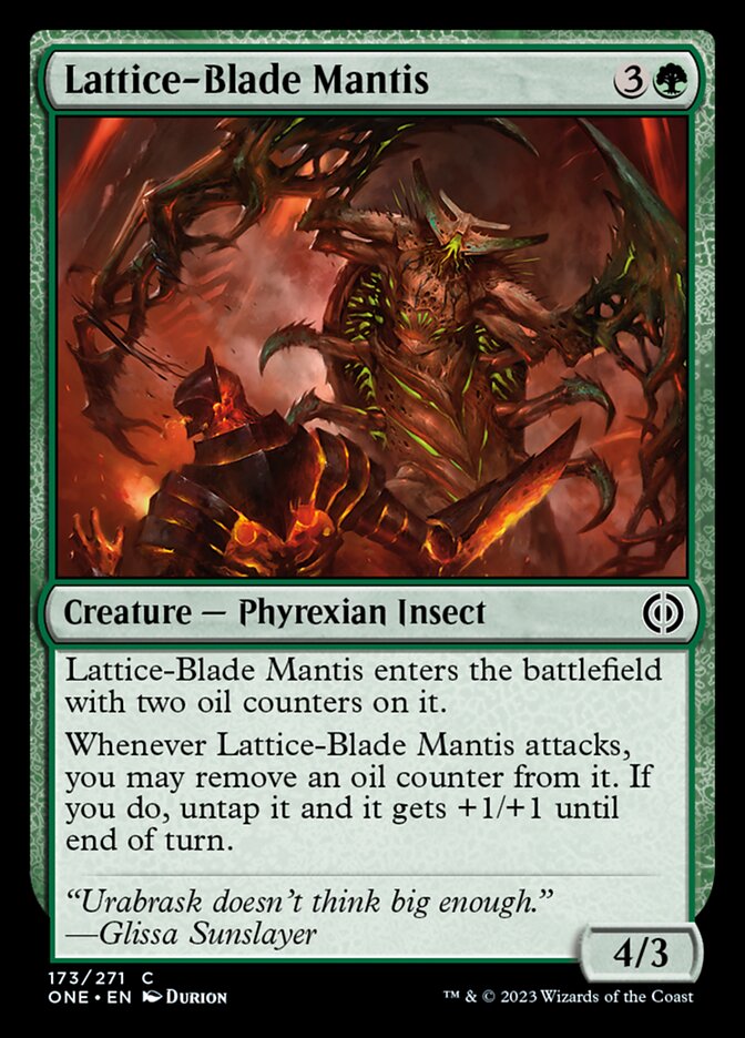 Lattice-Blade Mantis [Phyrexia: All Will Be One] | I Want That Stuff Brandon