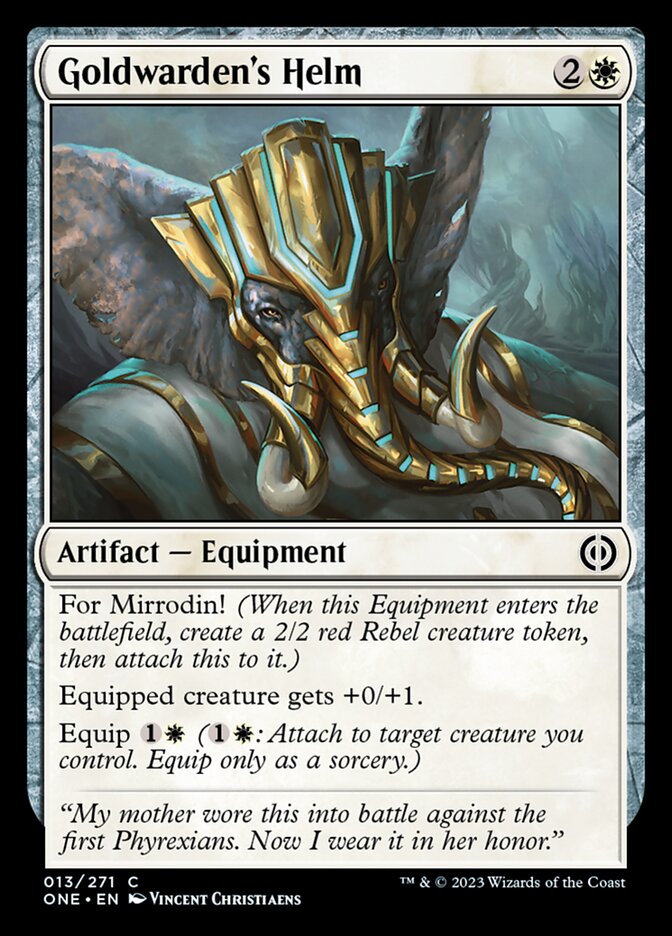 Goldwarden's Helm [Phyrexia: All Will Be One] | I Want That Stuff Brandon