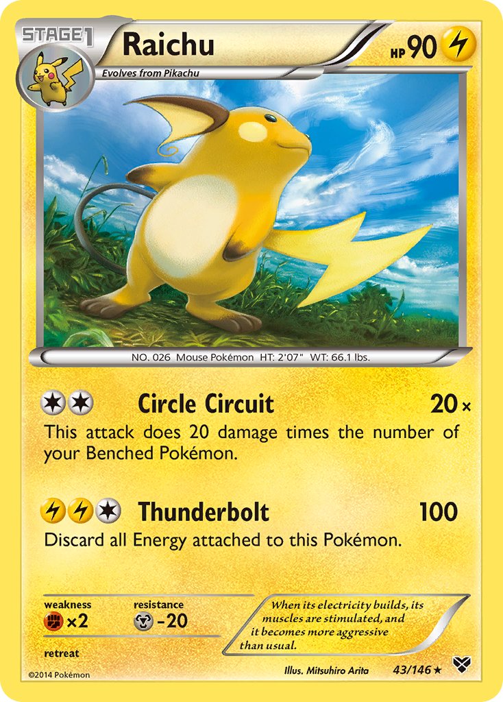 Raichu (43/146) (Cosmos Holo) (Blister Exclusive) [XY: Base Set] | I Want That Stuff Brandon