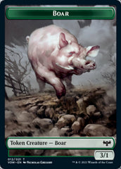 Human (001) // Boar Double-Sided Token [Innistrad: Crimson Vow Tokens] | I Want That Stuff Brandon