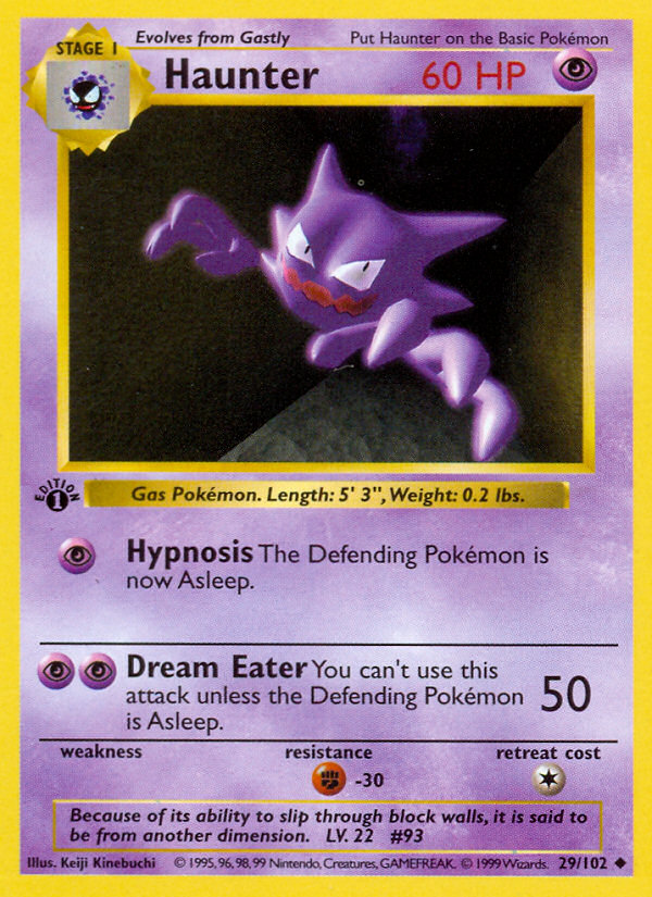 Haunter (29/102) (Shadowless) [Base Set 1st Edition] | I Want That Stuff Brandon